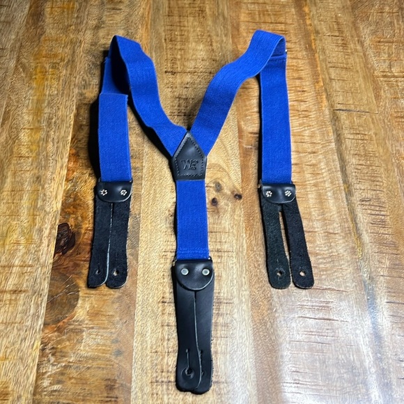 Welch Works Men’s Blue & Black “Y” Back Suspenders - Picture 1 of 7